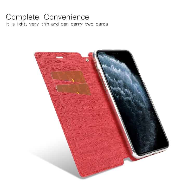 For iPhone 11 Pro Max Ultra-thin Tree Texture Horizontal Flip TPU + PU Leather Case, with Card Slots & Holder & Lanyard