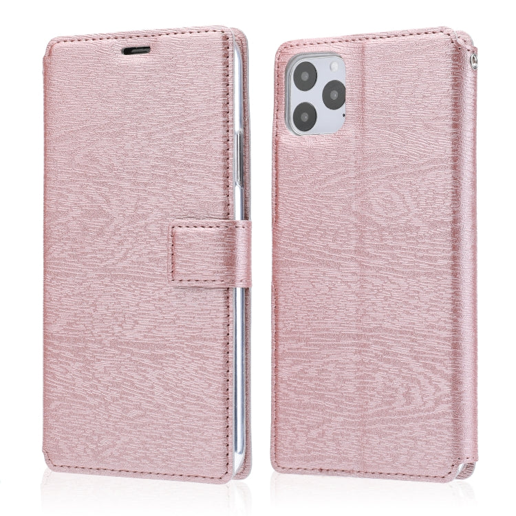 For iPhone 11 Pro Max Ultra-thin Tree Texture Horizontal Flip TPU + PU Leather Case, with Card Slots & Holder & Lanyard