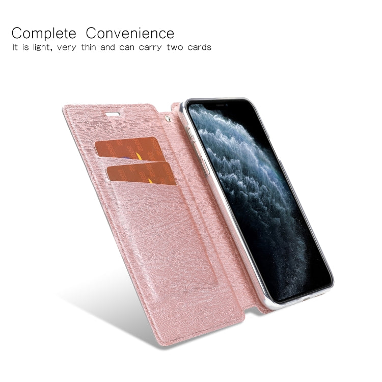 For iPhone 11 Pro Max Ultra-thin Tree Texture Horizontal Flip TPU + PU Leather Case, with Card Slots & Holder & Lanyard