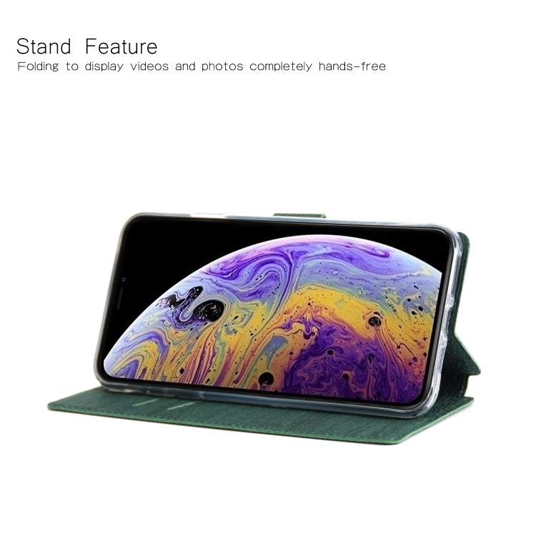 For iPhone XR Ultra-thin Tree Texture Horizontal Flip TPU + PU Leather Case with Card Slots & Holder & Lanyard