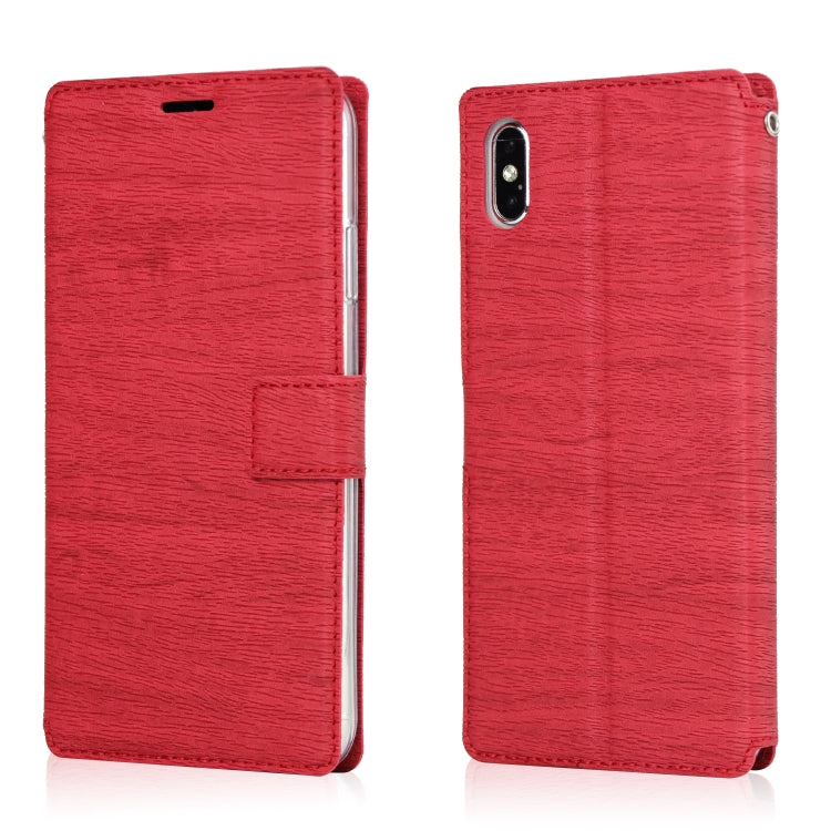 For iPhone XR Ultra-thin Tree Texture Horizontal Flip TPU + PU Leather Case with Card Slots & Holder & Lanyard