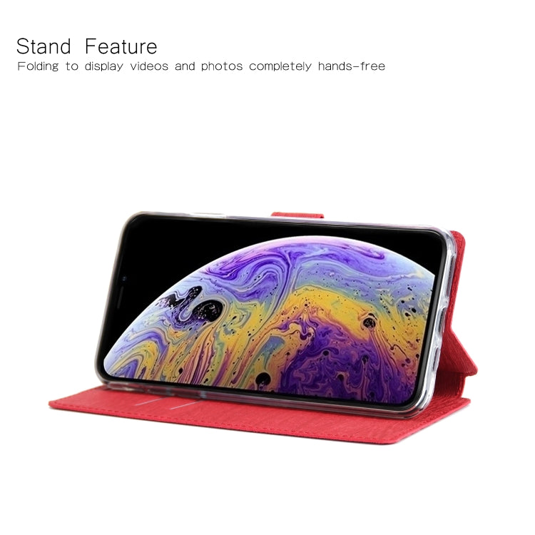 For iPhone XR Ultra-thin Tree Texture Horizontal Flip TPU + PU Leather Case with Card Slots & Holder & Lanyard