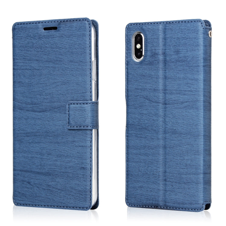 For iPhone X / XS Ultra-thin Tree Texture Horizontal Flip TPU + PU Leather Case, with Card Slots & Holder & Lanyard