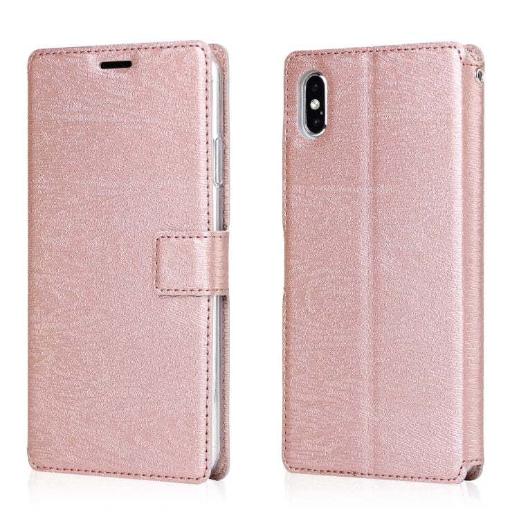 For iPhone X / XS Ultra-thin Tree Texture Horizontal Flip TPU + PU Leather Case, with Card Slots & Holder & Lanyard