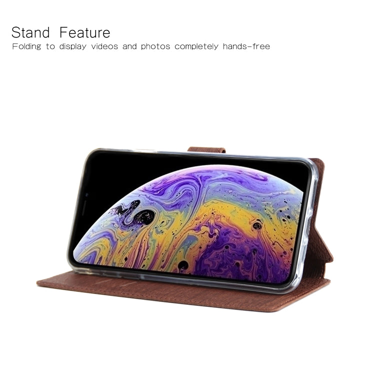 For iPhone X / XS Ultra-thin Tree Texture Horizontal Flip TPU + PU Leather Case, with Card Slots & Holder & Lanyard