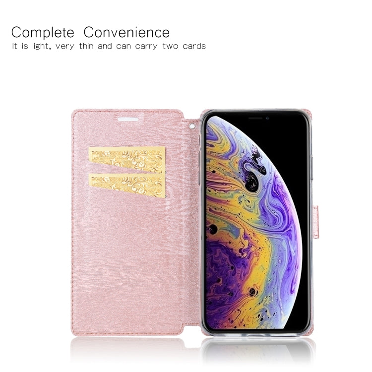 For iPhone XS Max Ultra-thin Tree Texture Horizontal Flip TPU + PU Leather Case, with Card Slots & Holder & Lanyard