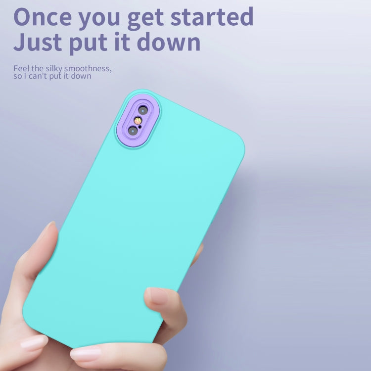 For iPhone XS Max Eagle Eye Lens Oily Feel TPU + PC Phone Case