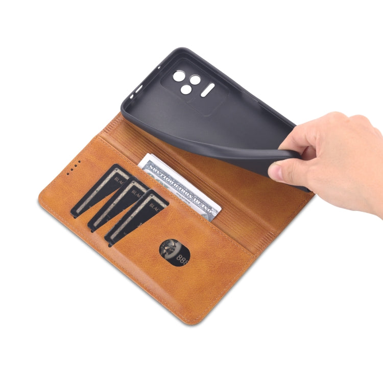 For Xiaomi Redmi K40S AZNS Magnetic Calf Texture Leather Phone Case