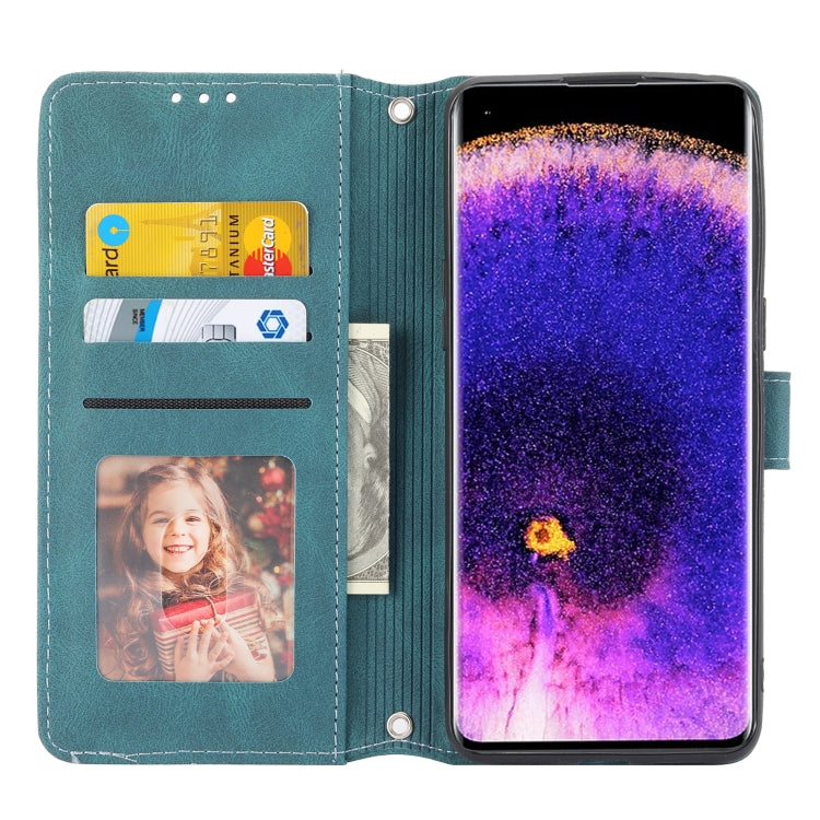 For OPPO Find X5 Embossed Striped Magnetic Buckle Horizontal Flip Phone Leather Case