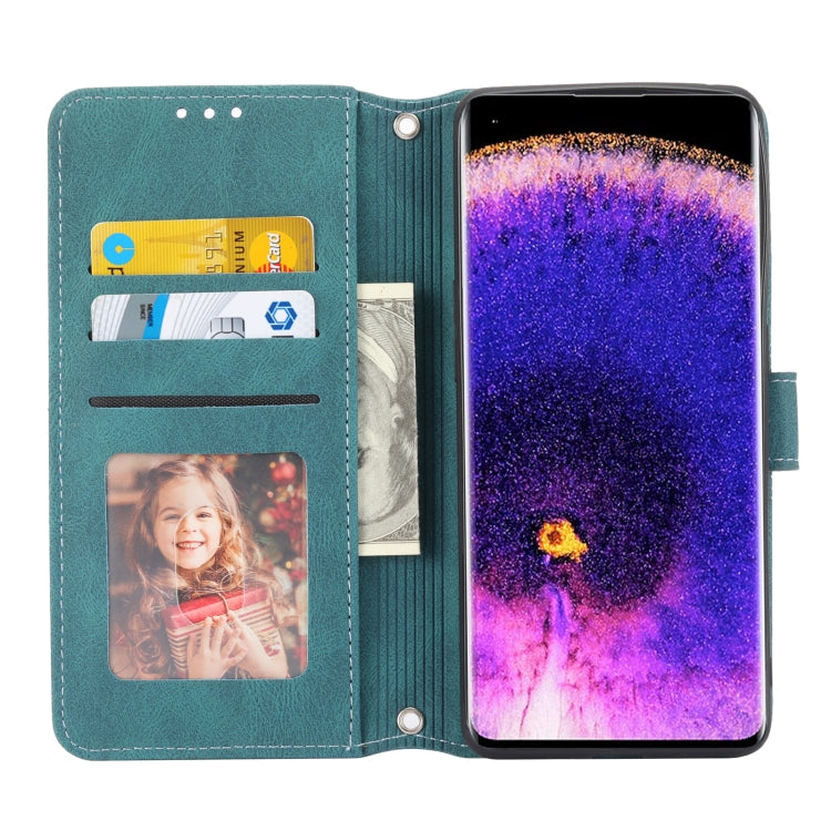 For OPPO Find X5 Pro Embossed Striped Magnetic Buckle Horizontal Flip Phone Leather Case