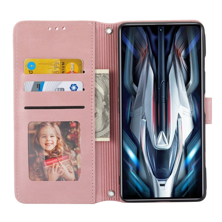 For Xiaomi Redmi K50 Gaming Embossed Striped Magnetic Buckle Horizontal Flip Phone Leather Case