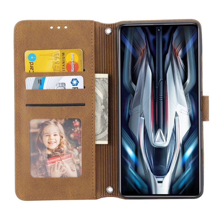 For Xiaomi Redmi K50 Gaming Embossed Striped Magnetic Buckle Horizontal Flip Phone Leather Case