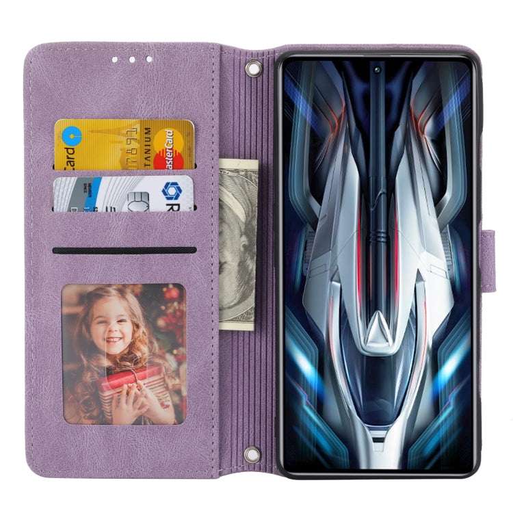 For Xiaomi Redmi K50 Gaming Embossed Striped Magnetic Buckle Horizontal Flip Phone Leather Case