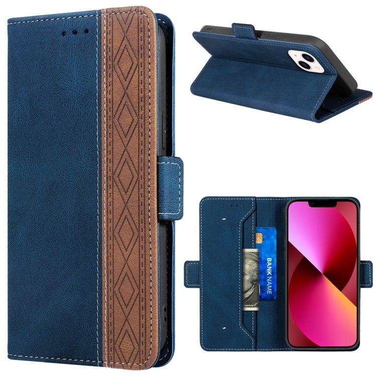 For iPhone 13 Stitching Magnetic RFID Leather Case