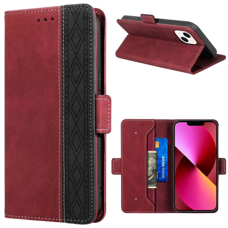 For iPhone 13 Stitching Magnetic RFID Leather Case