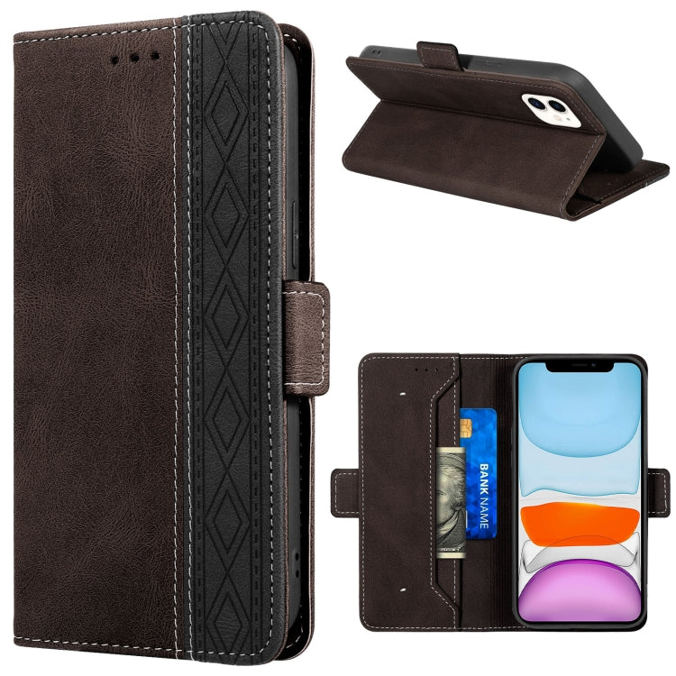 For iPhone 11 Stitching Magnetic RFID Leather Case