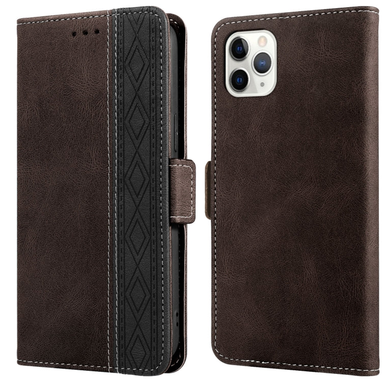 For iPhone 11 Pro Max Stitching Magnetic RFID Leather Case