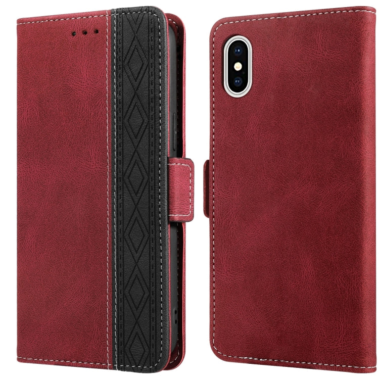 For iPhone XS Max Stitching Magnetic RFID Leather Case