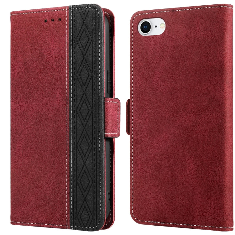 For iPhone SE 2022 / SE 2020 / 8 / 7 Stitching Magnetic RFID Leather Case