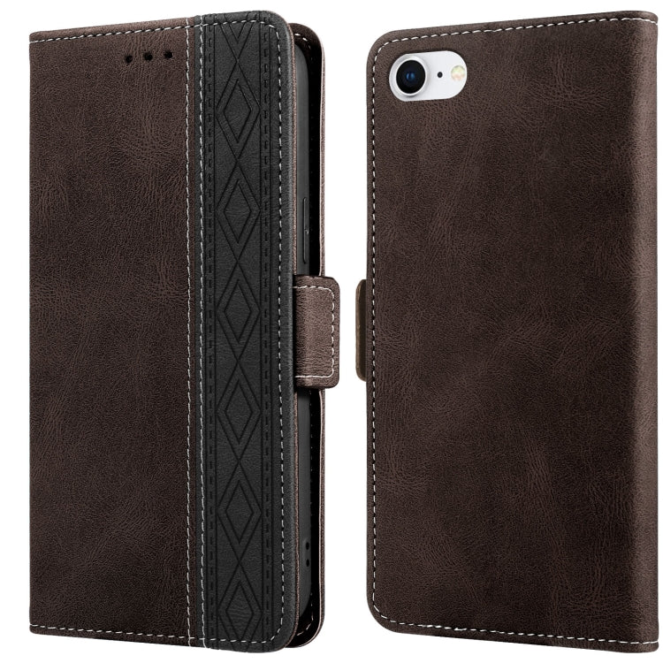 For iPhone SE 2022 / SE 2020 / 8 / 7 Stitching Magnetic RFID Leather Case