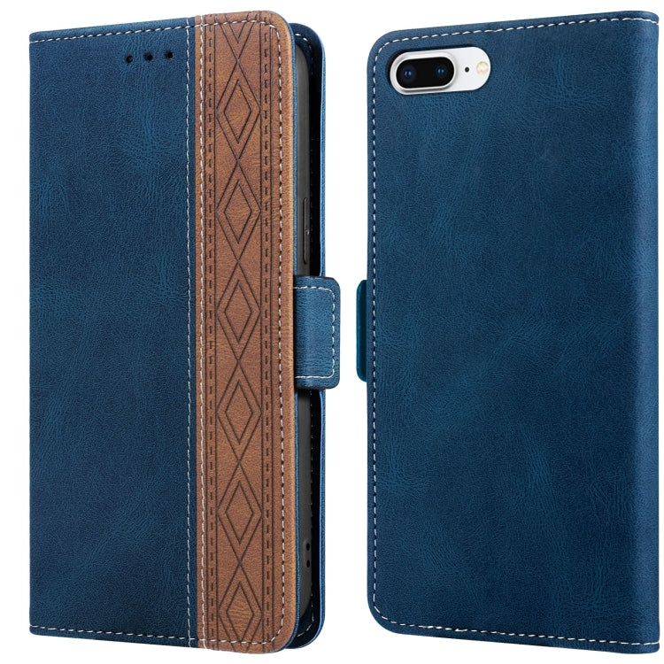 Stitching Magnetic RFID Leather Case For iPhone 7 Plus / 8 Plus