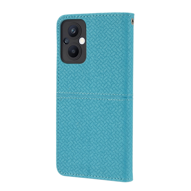 For OPPO A96 5G Woven Texture Stitching Magnetic PU Leather Phone Case
