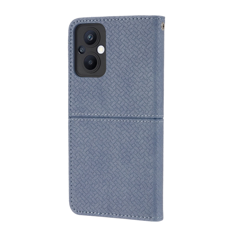 For OPPO A96 5G Woven Texture Stitching Magnetic PU Leather Phone Case