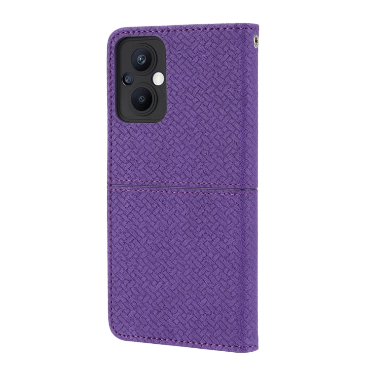 For OPPO A96 5G Woven Texture Stitching Magnetic PU Leather Phone Case