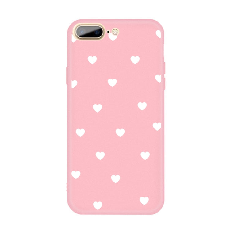 For iPhone 8 Plus / 7 Plus Multiple Love-hearts Pattern Colorful Frosted TPU Phone Protective Case