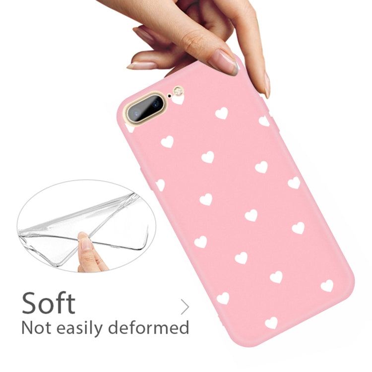 For iPhone 8 Plus / 7 Plus Multiple Love-hearts Pattern Colorful Frosted TPU Phone Protective Case