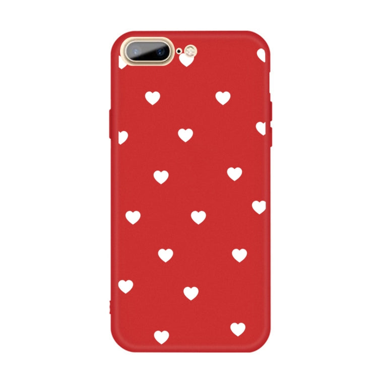 For iPhone 8 Plus / 7 Plus Multiple Love-hearts Pattern Colorful Frosted TPU Phone Protective Case