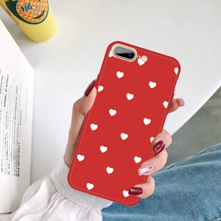For iPhone 8 Plus / 7 Plus Multiple Love-hearts Pattern Colorful Frosted TPU Phone Protective Case