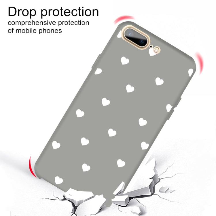For iPhone 8 Plus / 7 Plus Multiple Love-hearts Pattern Colorful Frosted TPU Phone Protective Case