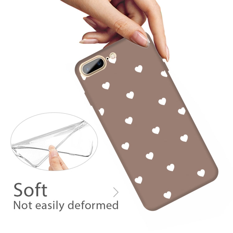 For iPhone 8 Plus / 7 Plus Multiple Love-hearts Pattern Colorful Frosted TPU Phone Protective Case