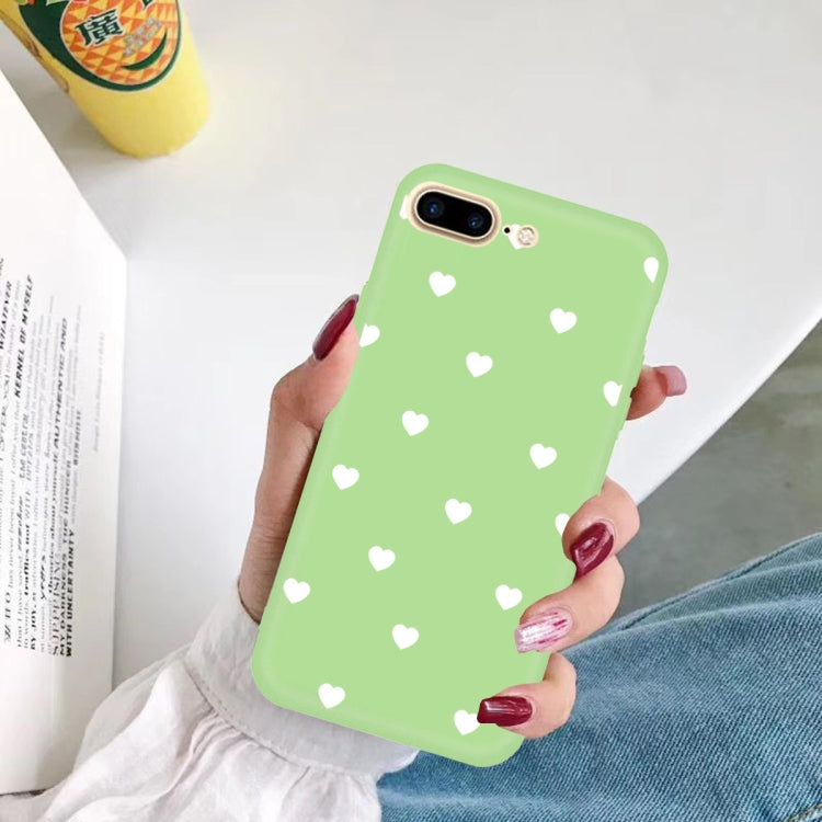 For iPhone 8 Plus / 7 Plus Multiple Love-hearts Pattern Colorful Frosted TPU Phone Protective Case