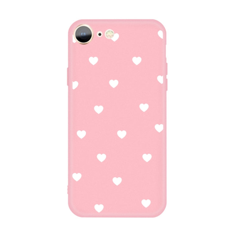 For iPhone SE 2022 / SE 2020 / 8 / 7 Multiple Love-hearts Pattern Colorful Frosted TPU Phone Protective Case