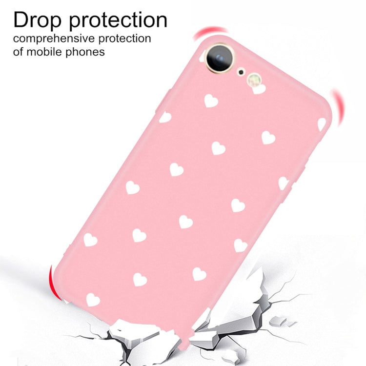 For iPhone SE 2022 / SE 2020 / 8 / 7 Multiple Love-hearts Pattern Colorful Frosted TPU Phone Protective Case