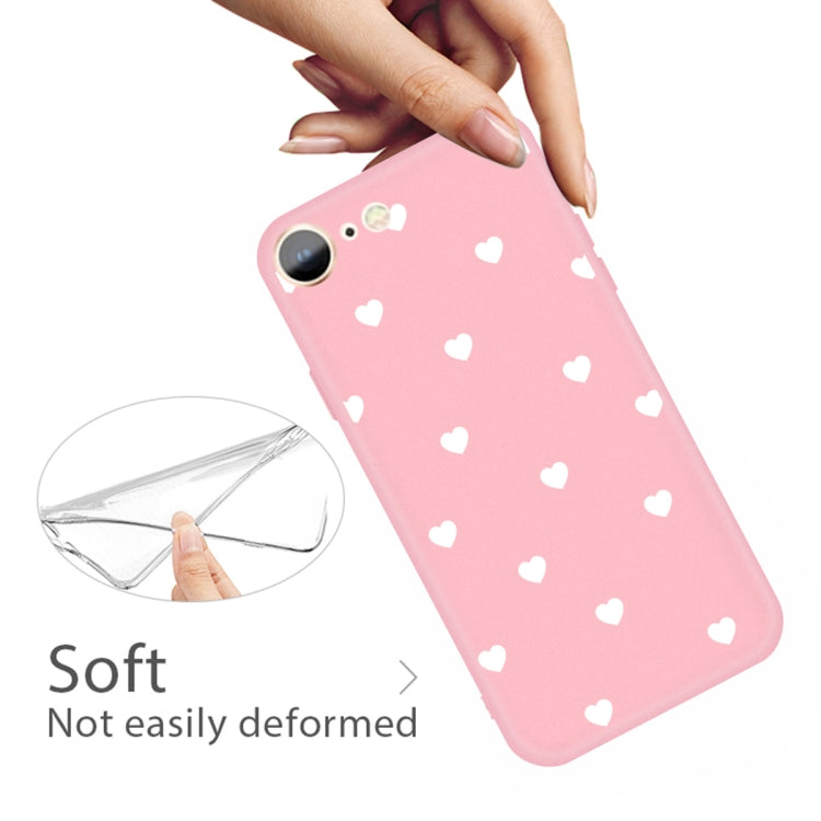 For iPhone SE 2022 / SE 2020 / 8 / 7 Multiple Love-hearts Pattern Colorful Frosted TPU Phone Protective Case