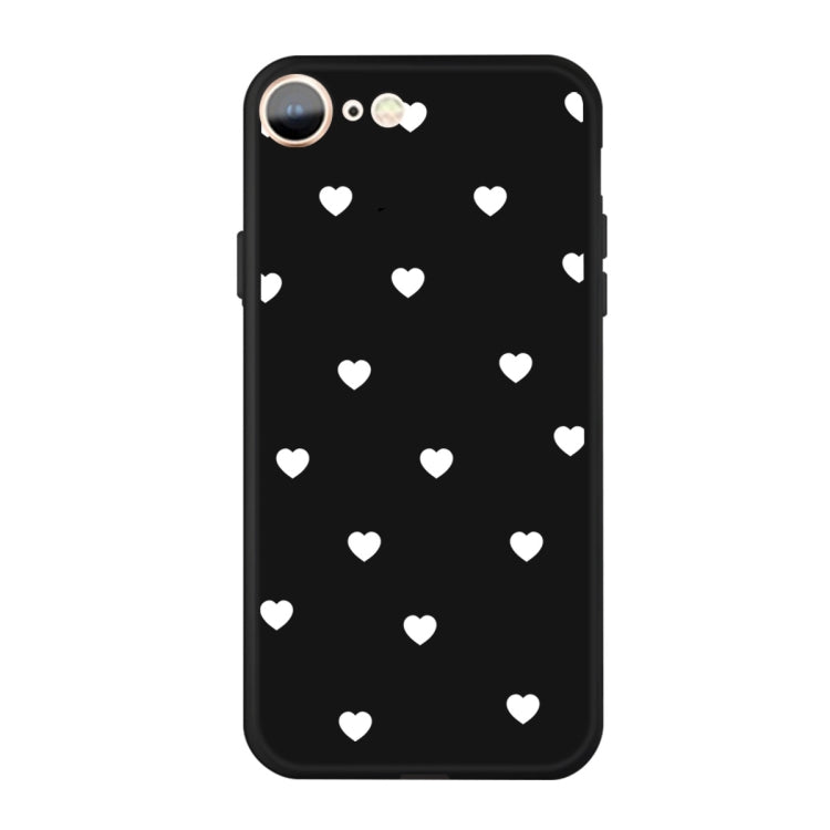 For iPhone SE 2022 / SE 2020 / 8 / 7 Multiple Love-hearts Pattern Colorful Frosted TPU Phone Protective Case
