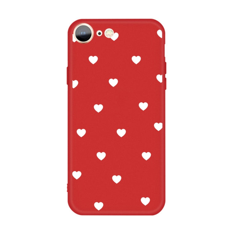 For iPhone SE 2022 / SE 2020 / 8 / 7 Multiple Love-hearts Pattern Colorful Frosted TPU Phone Protective Case
