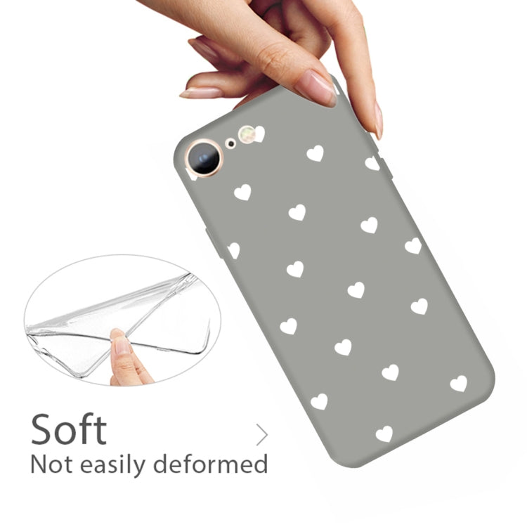 For iPhone SE 2022 / SE 2020 / 8 / 7 Multiple Love-hearts Pattern Colorful Frosted TPU Phone Protective Case