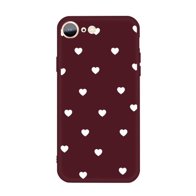 For iPhone SE 2022 / SE 2020 / 8 / 7 Multiple Love-hearts Pattern Colorful Frosted TPU Phone Protective Case