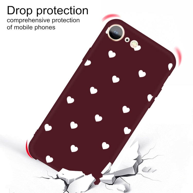 For iPhone SE 2022 / SE 2020 / 8 / 7 Multiple Love-hearts Pattern Colorful Frosted TPU Phone Protective Case