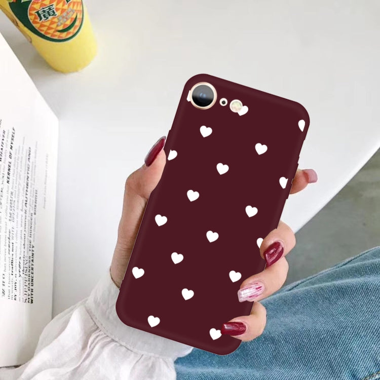 For iPhone SE 2022 / SE 2020 / 8 / 7 Multiple Love-hearts Pattern Colorful Frosted TPU Phone Protective Case
