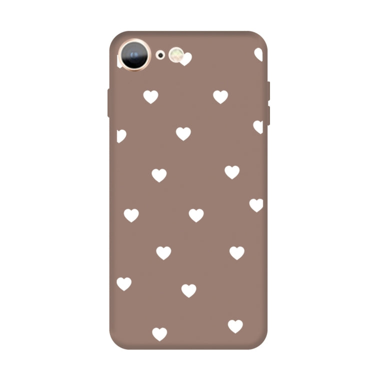For iPhone SE 2022 / SE 2020 / 8 / 7 Multiple Love-hearts Pattern Colorful Frosted TPU Phone Protective Case