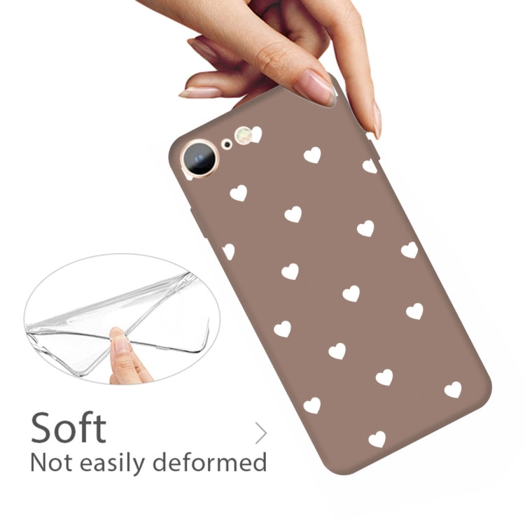 For iPhone SE 2022 / SE 2020 / 8 / 7 Multiple Love-hearts Pattern Colorful Frosted TPU Phone Protective Case