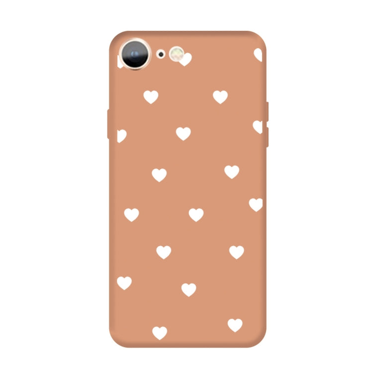 For iPhone SE 2022 / SE 2020 / 8 / 7 Multiple Love-hearts Pattern Colorful Frosted TPU Phone Protective Case