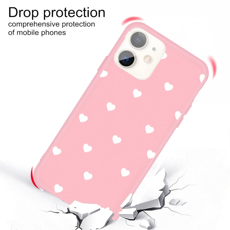 For iPhone 11 Multiple Love-hearts Pattern Colorful Frosted TPU Phone Protective Case