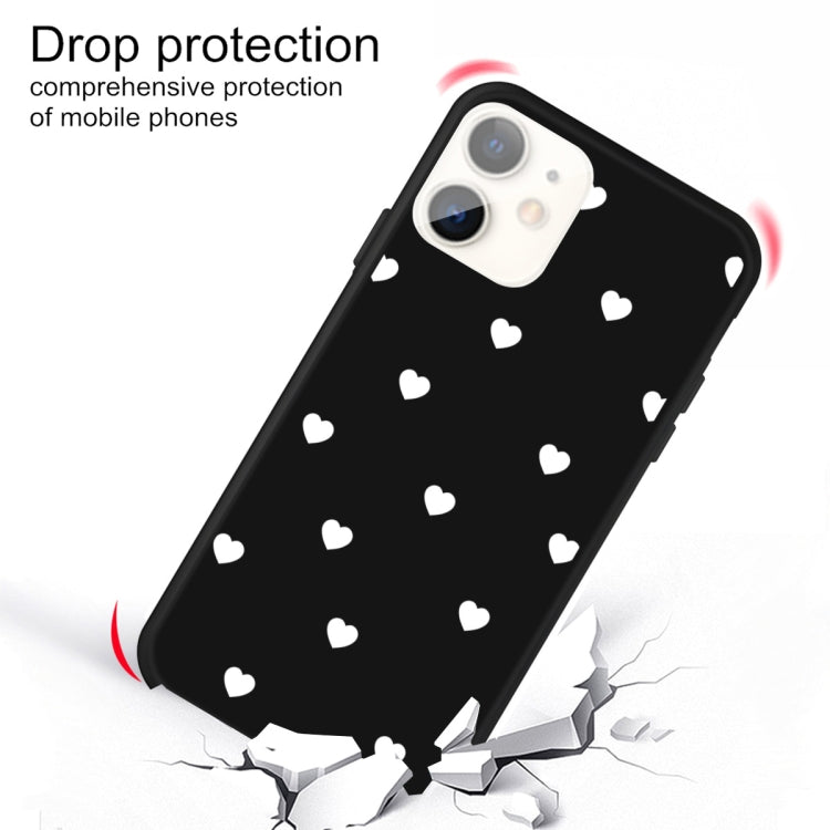 For iPhone 11 Multiple Love-hearts Pattern Colorful Frosted TPU Phone Protective Case