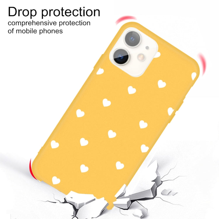 For iPhone 11 Multiple Love-hearts Pattern Colorful Frosted TPU Phone Protective Case